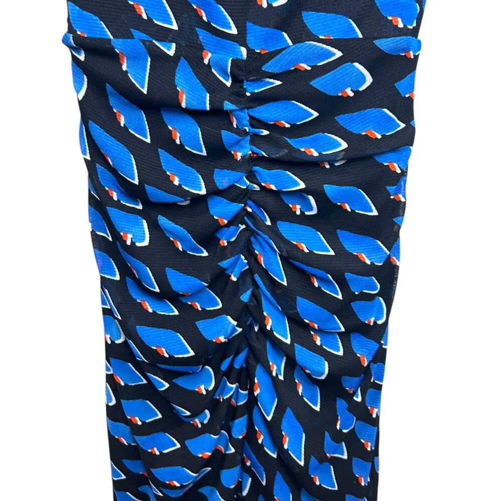 Diane Von Furstenberg ‘Ganesa’ Mini Dress Off-Shoulder Mesh Ruched Black X-Small - Picture 11 of 12